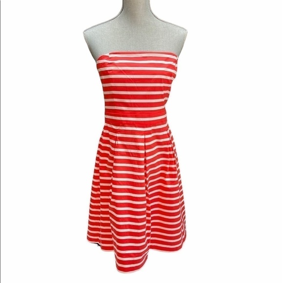 GAP Vintage 2013 Red Stripe Strapless Dress M - Picture 1 of 10